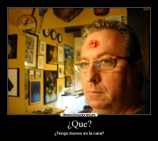 ¿Que? - ¿Tengo monos en la cara?