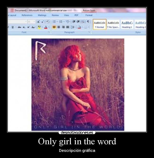 Only girl in the word - Descripción gráfica
