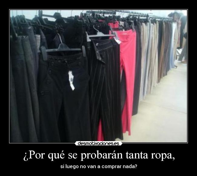 ¿Por qué se probarán tanta ropa, -