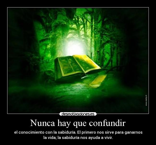 Nunca hay que confundir - el conocimiento con la sabiduría. El primero nos sirve para ganarnos
la vida; la sabiduría nos ayuda a vivir.