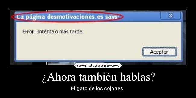 ¿Ahora también hablas? - 