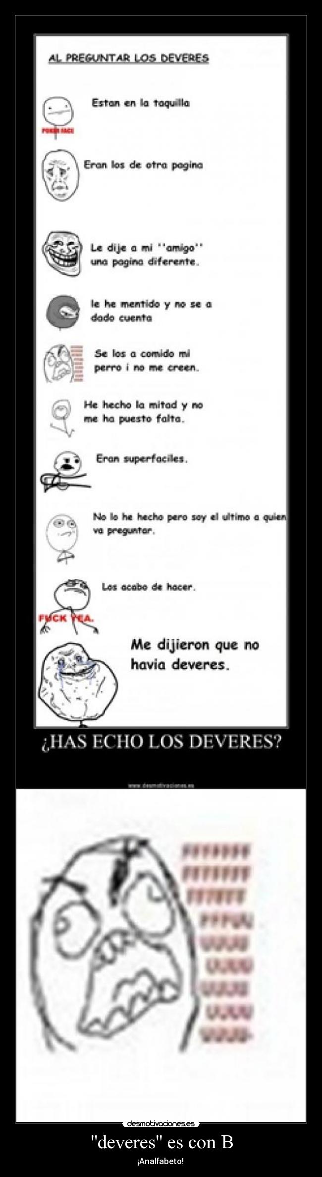deveres es con B - ¡Analfabeto!