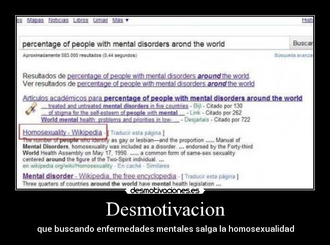 Desmotivacion - que buscando enfermedades mentales salga la homosexualidad