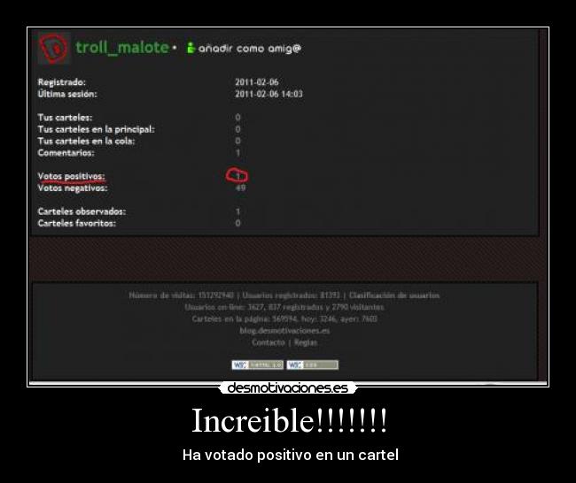 Increible!!!!!!! - Ha votado positivo en un cartel