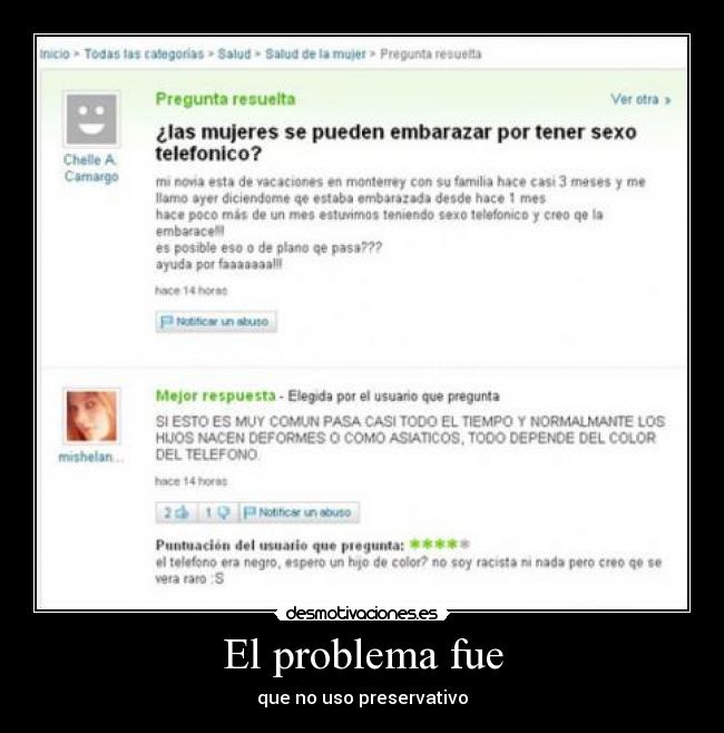 El problema fue - 