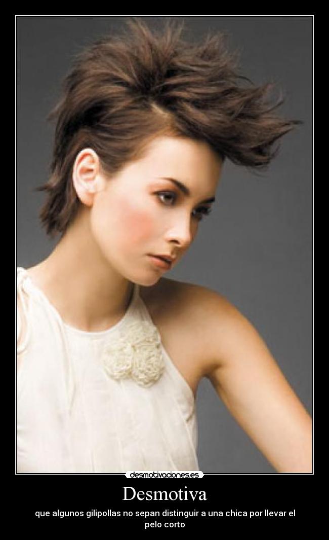 Desmotiva - que algunos gilipollas no sepan distinguir a una chica por llevar el pelo corto