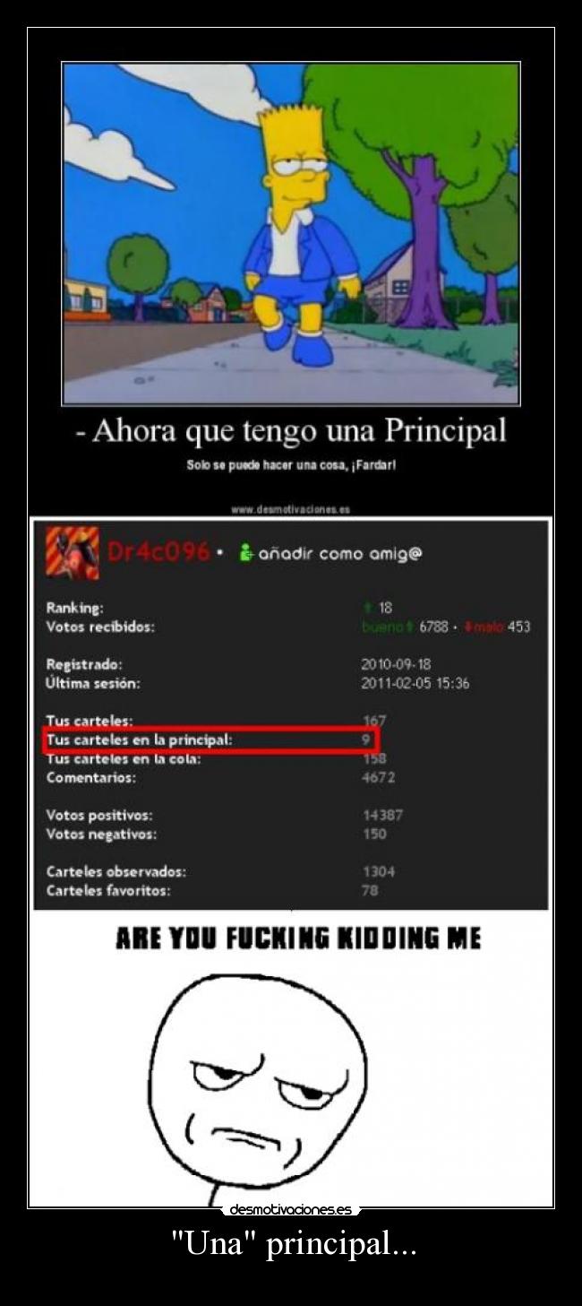 carteles principal bart simpson fardar are you kidding fucking meme desmotivaciones