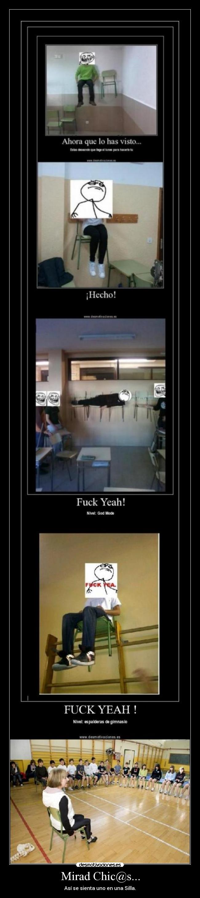 Mirad Chic@s... - Así se sienta uno en una Silla.