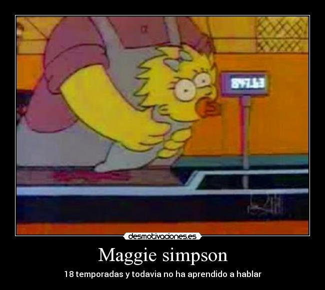 Maggie simpson - 18 temporadas y todavia no ha aprendido a hablar