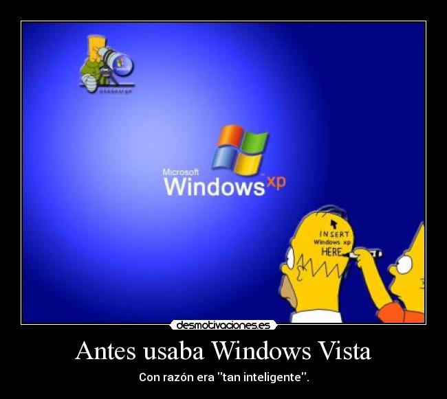 carteles windows vista simpsons homer burt desmotivaciones