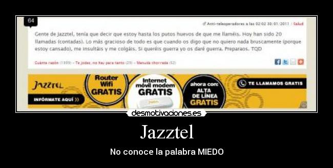 Jazztel - No conoce la palabra MIEDO