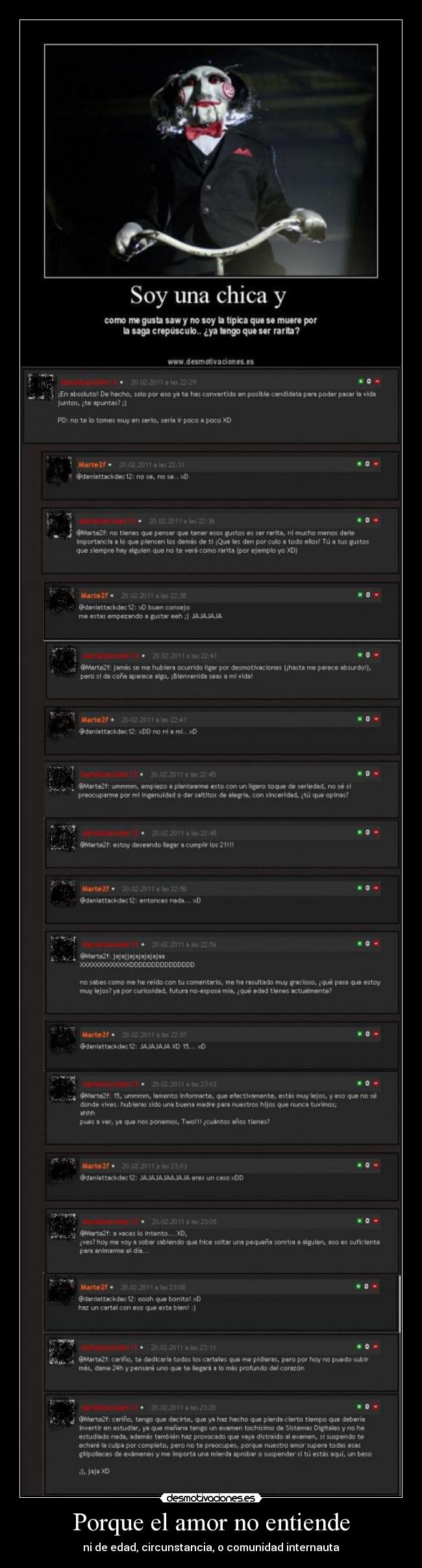 Porque el amor no entiende - ni de edad, circunstancia, o comunidad internauta