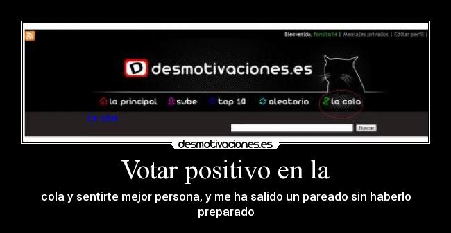 Votar positivo en la -