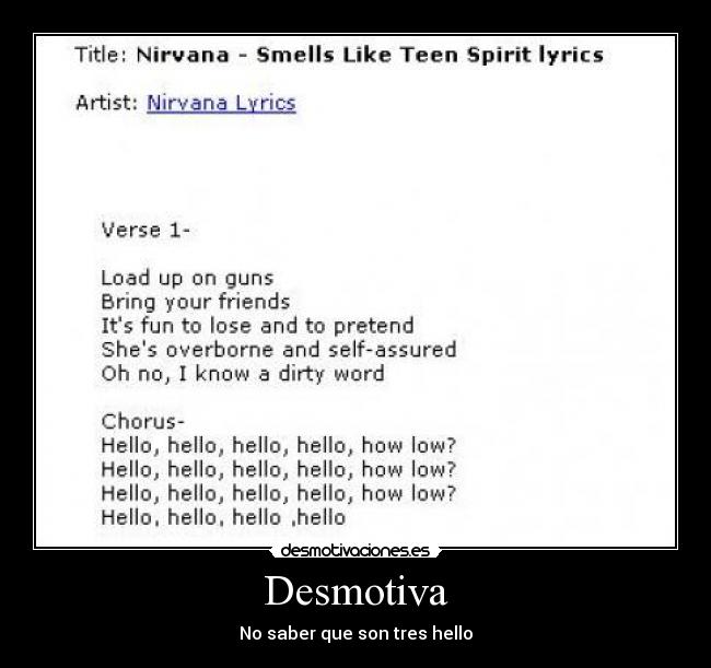 Desmotiva - No saber que son tres hello