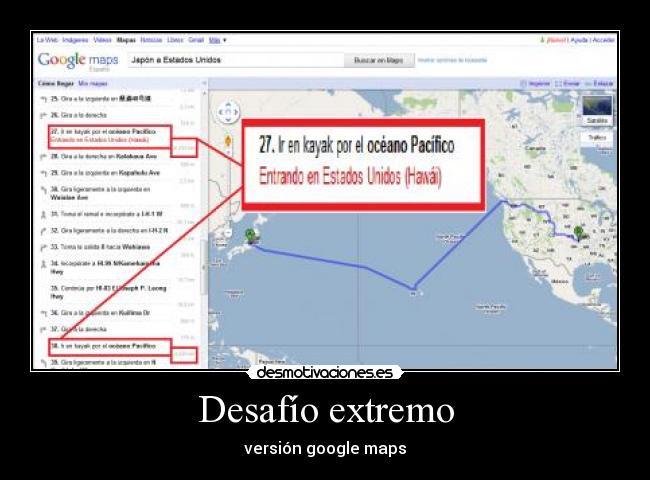 carteles desafio extremo version google maps desmotivaciones