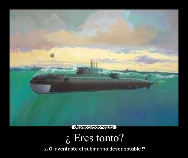 ¿ Eres tonto? -  ¿¡ O inventaste el submarino descapotable !?