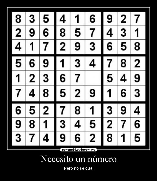 Necesito un número -