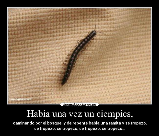 Habia una vez un ciempies, -