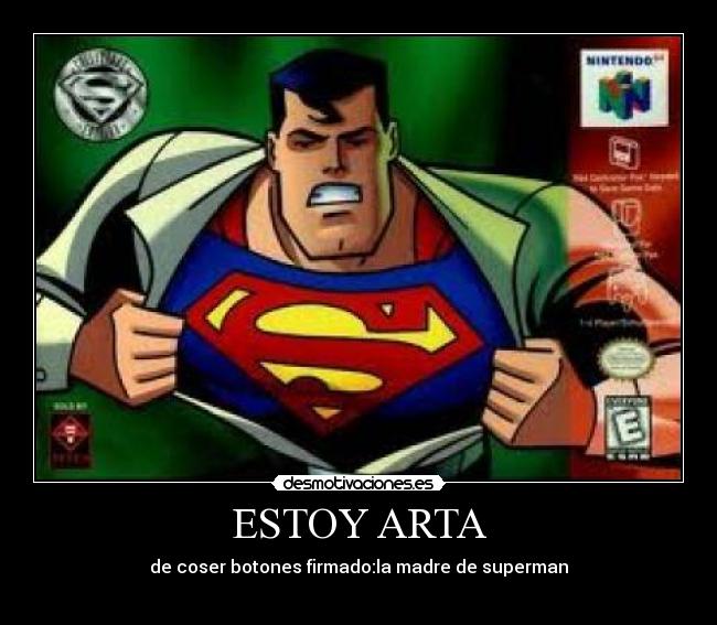 ESTOY ARTA - de coser botones firmado:la madre de superman