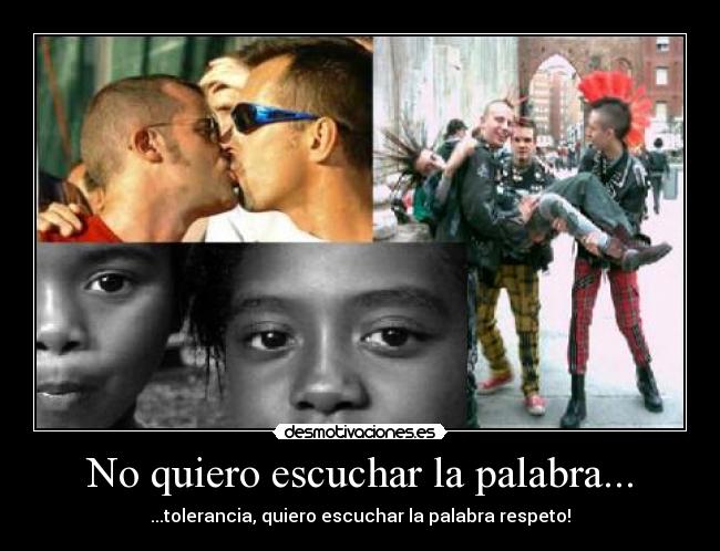 No quiero escuchar la palabra... - ...tolerancia, quiero escuchar la palabra respeto!