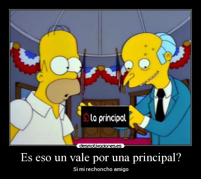 Es eso un vale por una principal? - 
