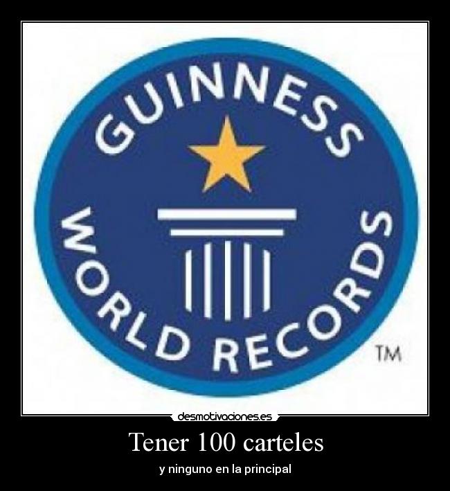 Tener 100 carteles - y ninguno en la principal