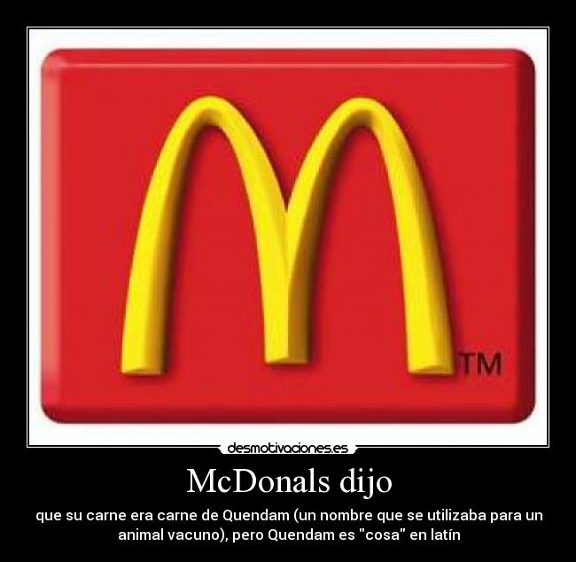 McDonals dijo - 