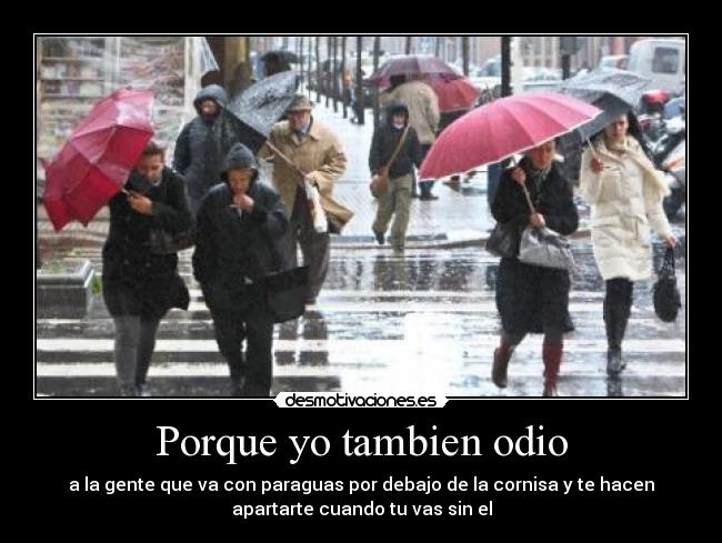 Porque yo tambien odio -