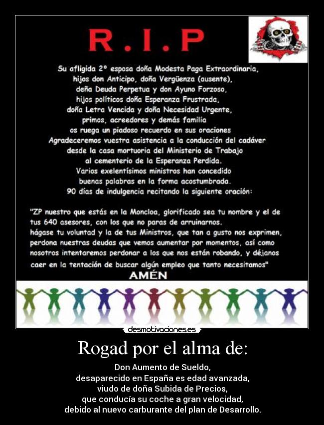 Rogad por el alma de: - 