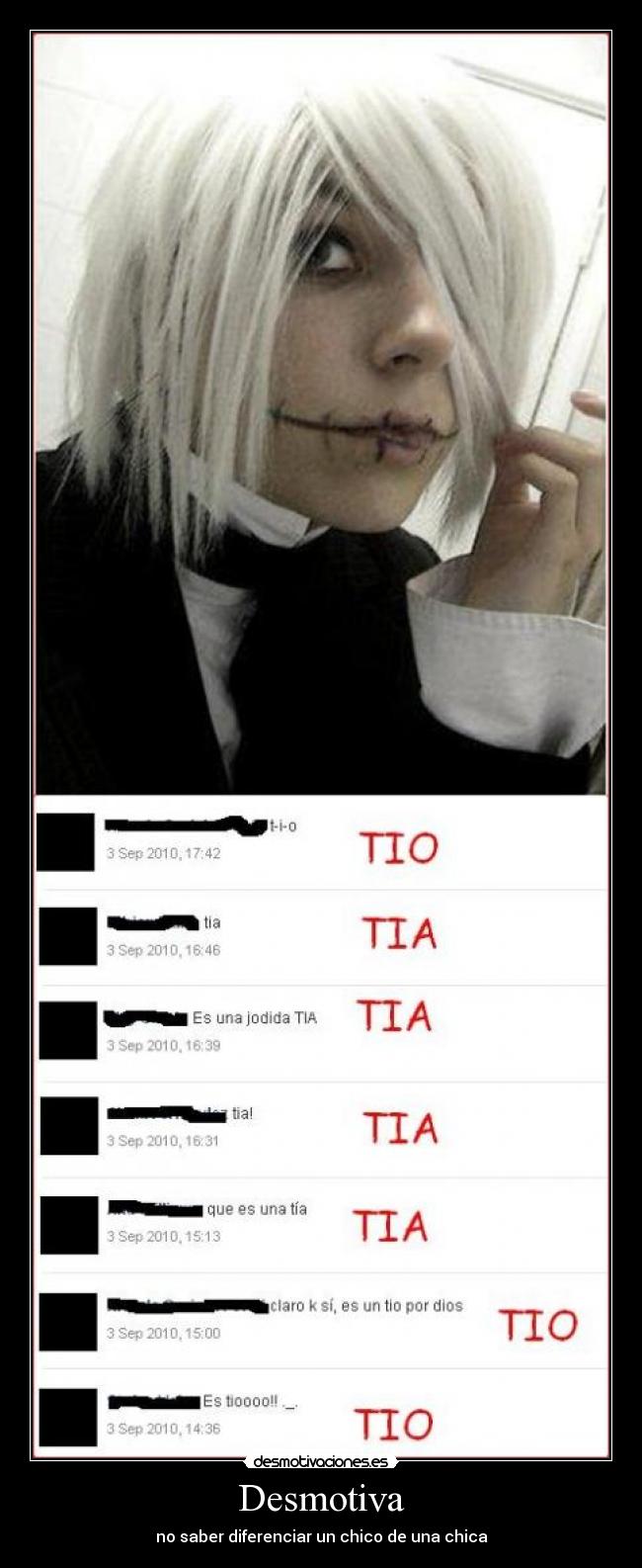 Desmotiva - no saber diferenciar un chico de una chica