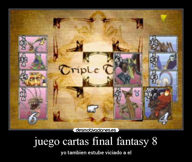 juego cartas final fantasy 8 - yo tambien estube viciado a el