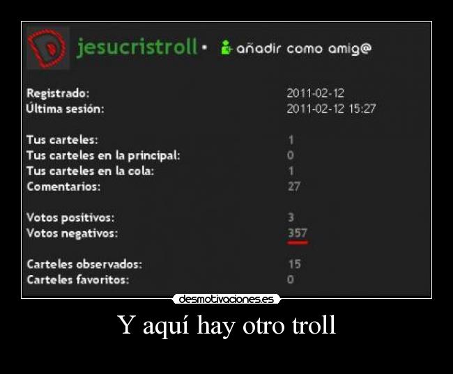 Y aquí hay otro troll - 