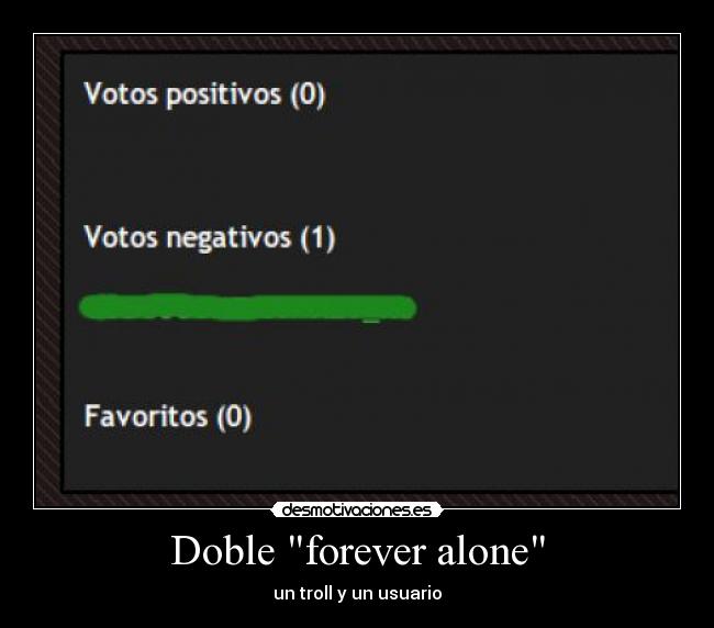 Doble forever alone - un troll y un usuario