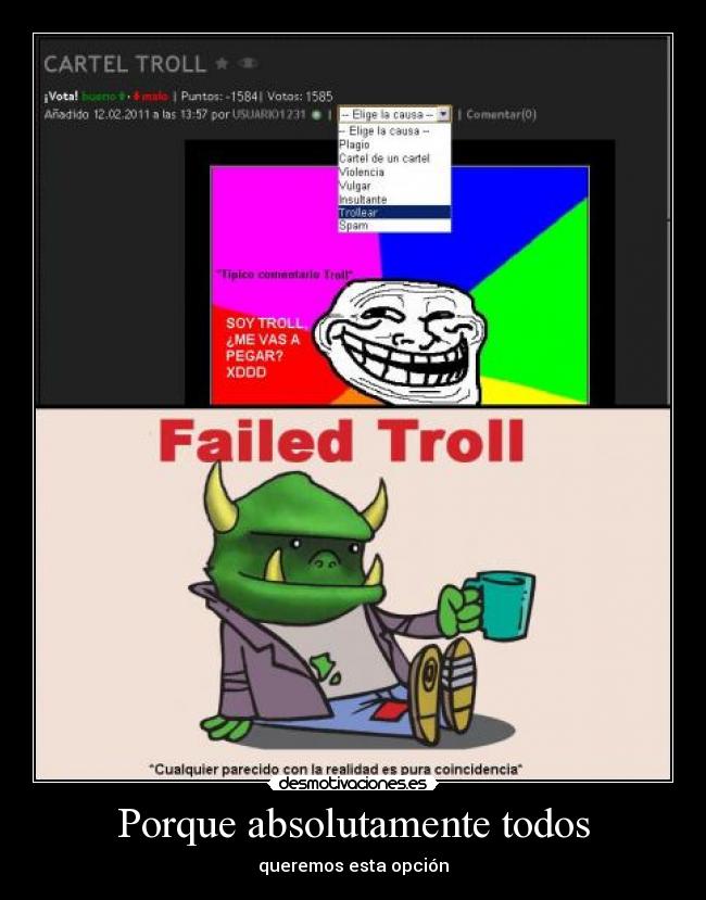 carteles denuncia troll desmotivaciones