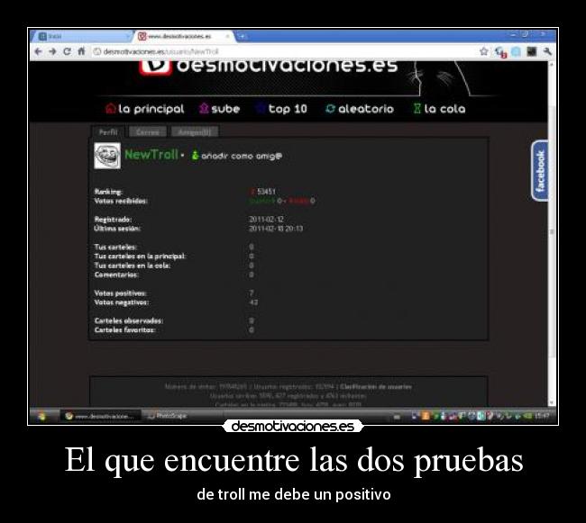 El que encuentre las dos pruebas - 