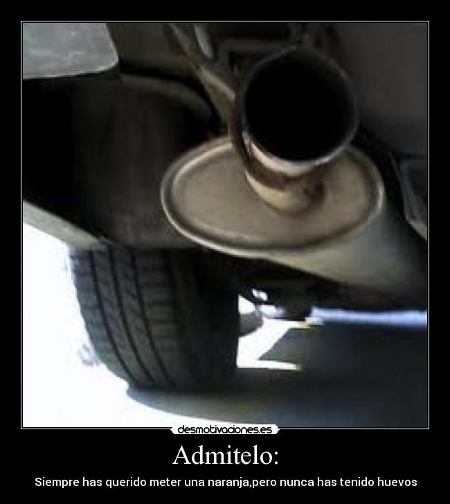 Admitelo: - Siempre has querido meter una naranja,pero nunca has tenido huevos