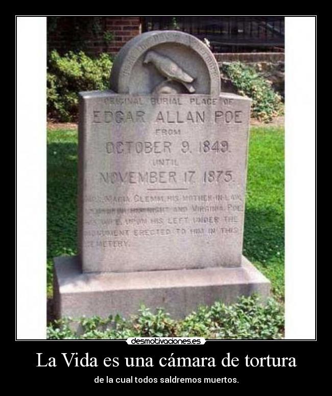 La Vida es una cámara de tortura - de la cual todos saldremos muertos.
