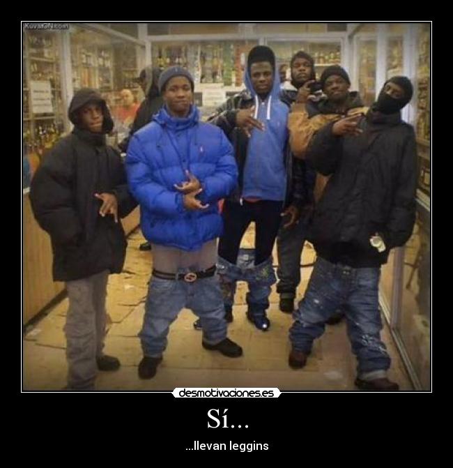 carteles leggins negros grupo gente desmotivaciones