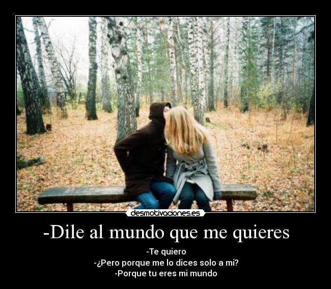 -Dile al mundo que me quieres -