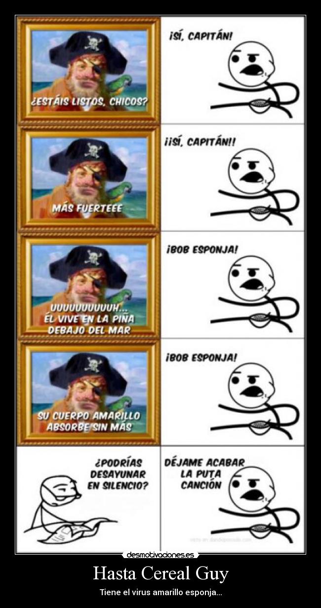 carteles cereal guy bob esponja amarillo xemy013 desmotivaciones