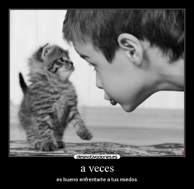a veces - es bueno enfrentarte a tus miedos.
