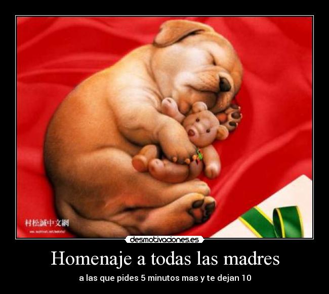 Homenaje a todas las madres - a las que pides 5 minutos mas y te dejan 10