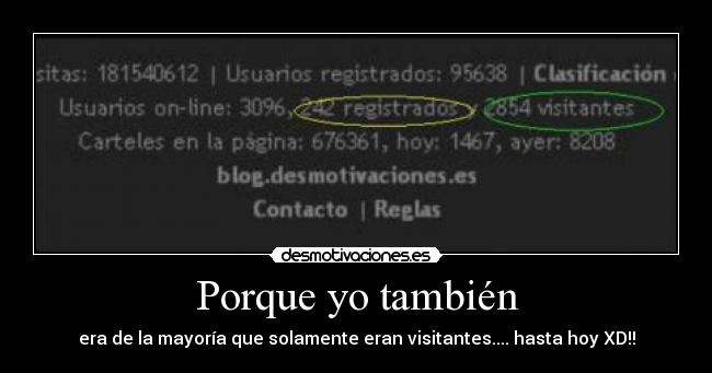Porque yo también - era de la mayoría que solamente eran visitantes.... hasta hoy XD!!
