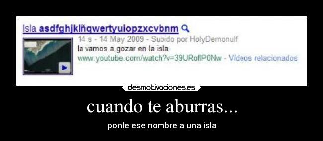 cuando te aburras... - ponle ese nombre a una isla