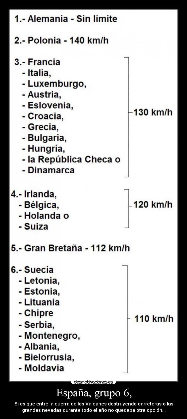 España, grupo 6, - Si es que entre la guerra de los Valcanes destruyendo carreteras o las
grandes nevadas durante todo el año no quedaba otra opción...