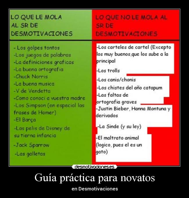 Guía práctica para novatos - en Desmotivaciones