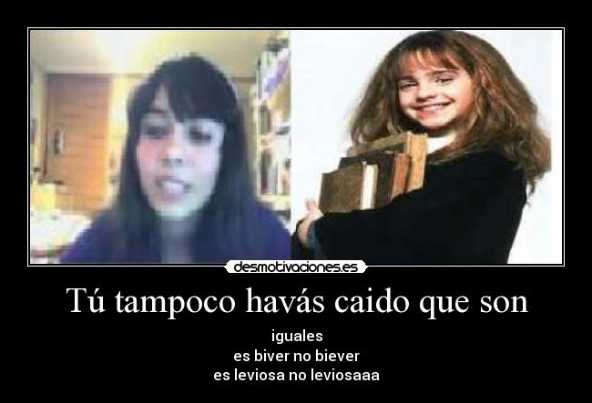 Tú tampoco havás caido que son -