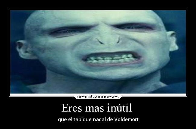 Eres mas inútil  - que el tabique nasal de Voldemort