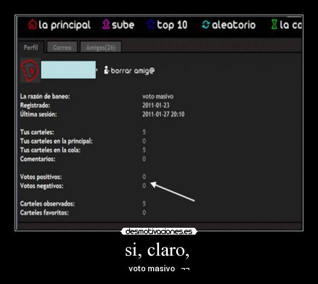 si, claro,  - voto masivo   ¬¬