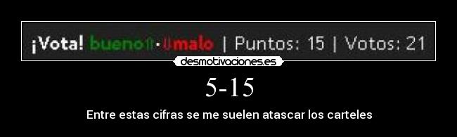 5-15 - Entre estas cifras se me suelen atascar los carteles